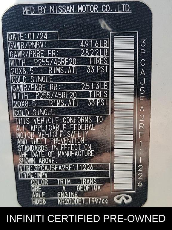 used 2024 INFINITI QX50 car, priced at $36,450