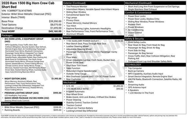 used 2020 Ram 1500 car, priced at $32,990