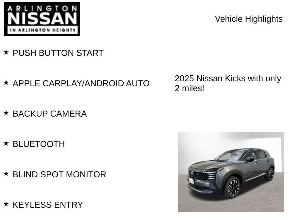 new 2025 Nissan Kicks car, priced at $20,993