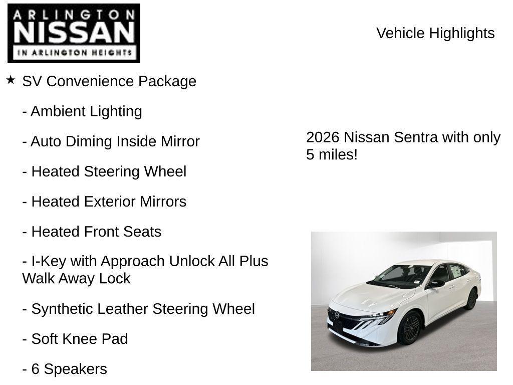 new 2026 Nissan Sentra car, priced at $23,964