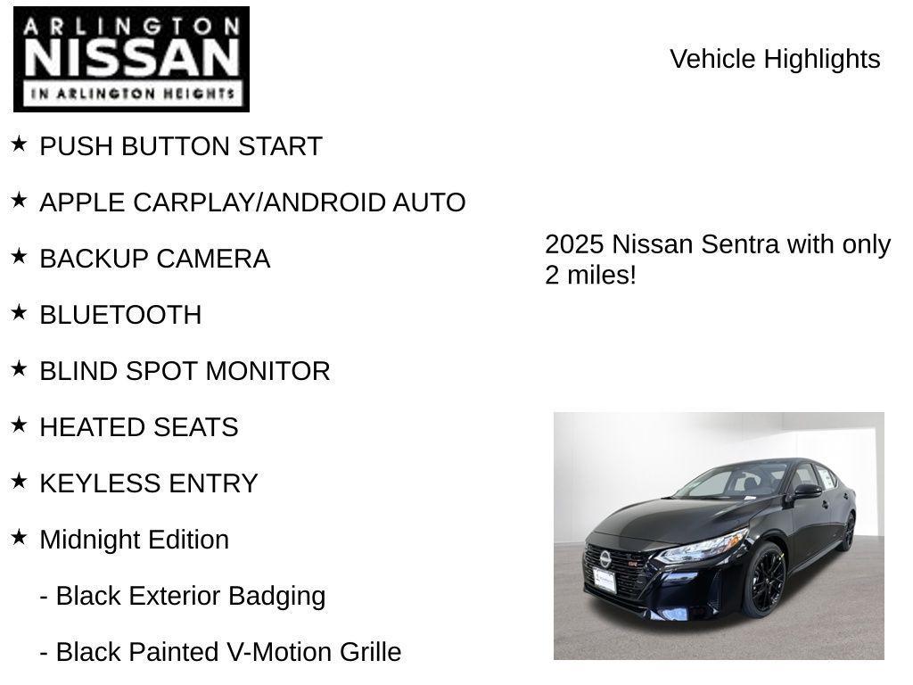 new 2025 Nissan Sentra car, priced at $21,601