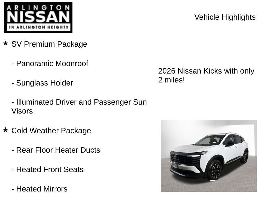 new 2026 Nissan Kicks car, priced at $26,855