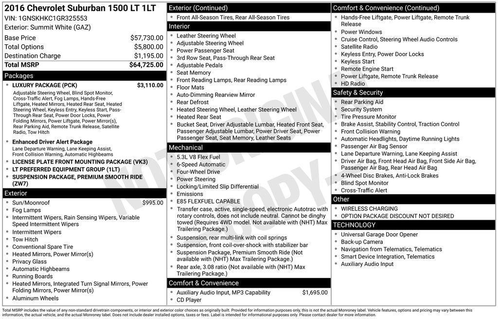 used 2016 Chevrolet Suburban car