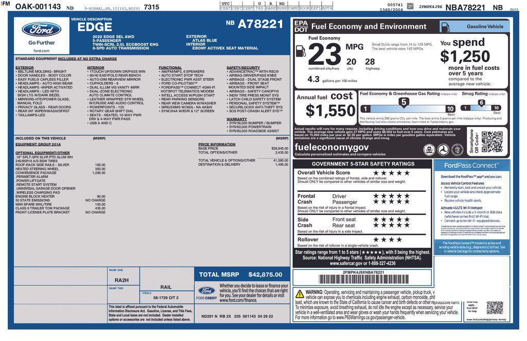 used 2022 Ford Edge car, priced at $23,903