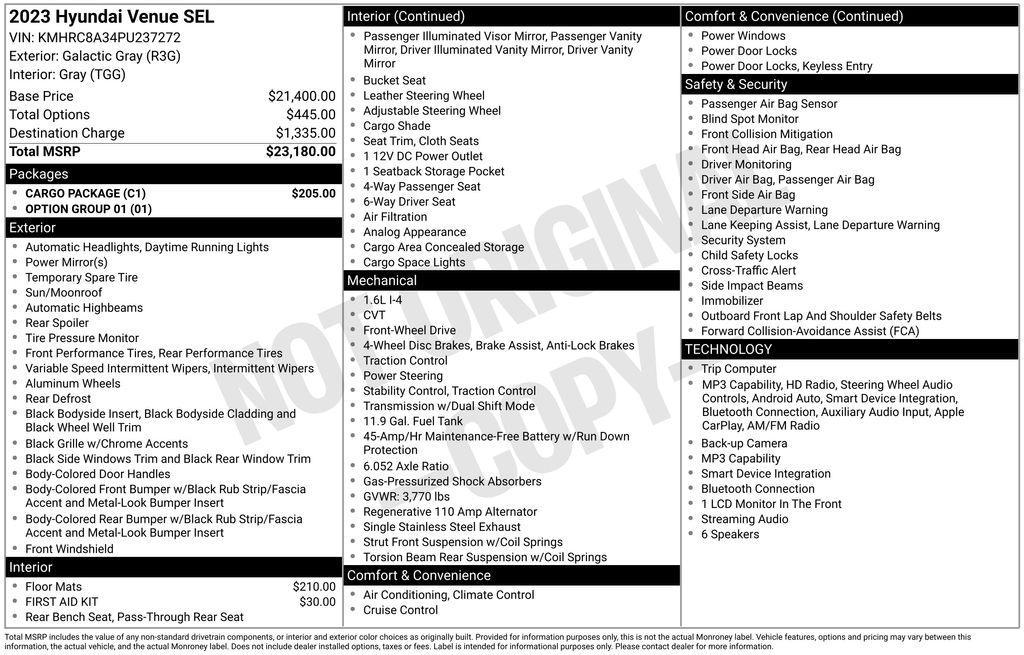 used 2023 Hyundai Venue car, priced at $19,073