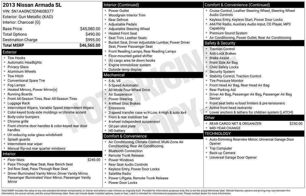 used 2013 Nissan Armada car, priced at $9,891