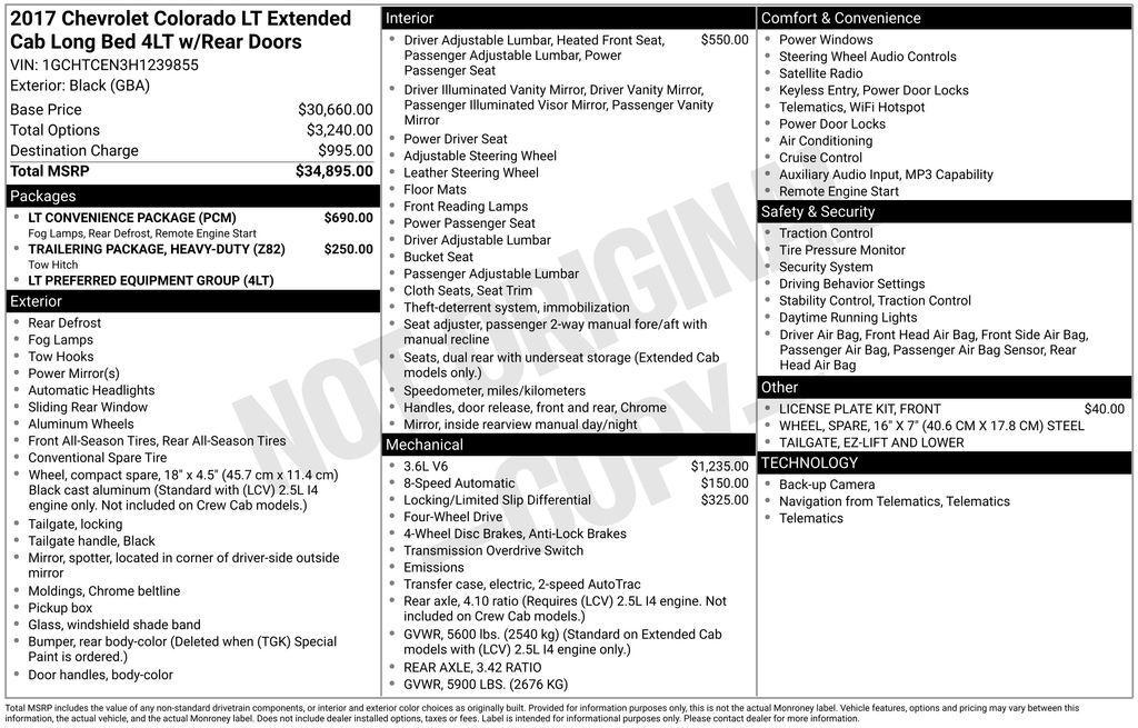 used 2017 Chevrolet Colorado car, priced at $16,742