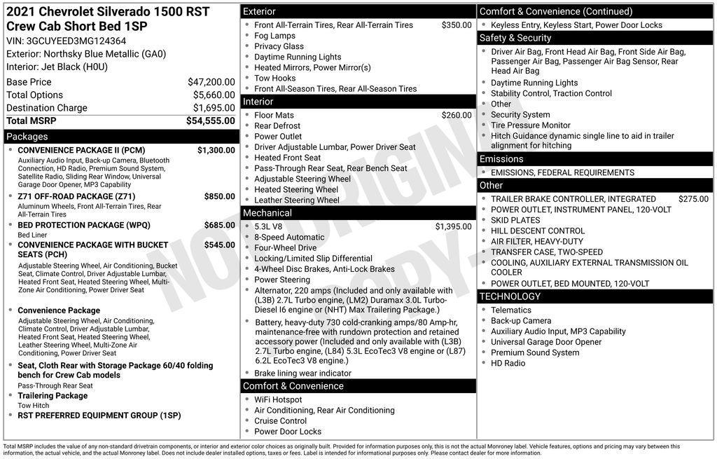 used 2021 Chevrolet Silverado 1500 car, priced at $34,687