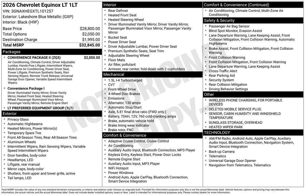 used 2026 Chevrolet Equinox car, priced at $28,820