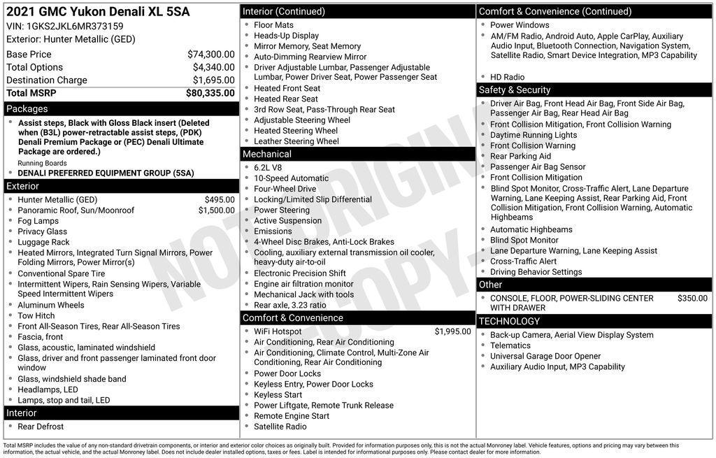 used 2021 GMC Yukon XL car, priced at $54,925