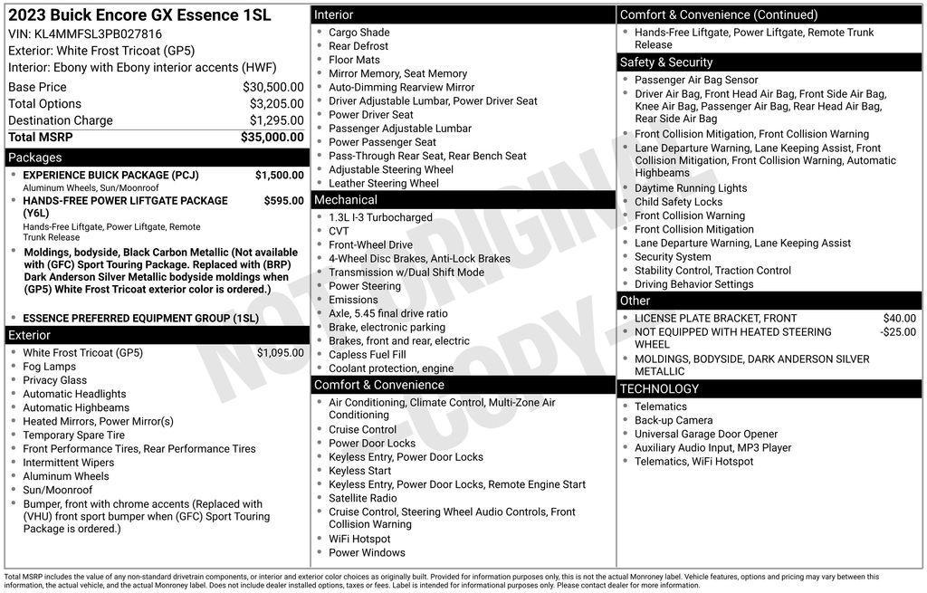 used 2023 Buick Encore GX car, priced at $25,982
