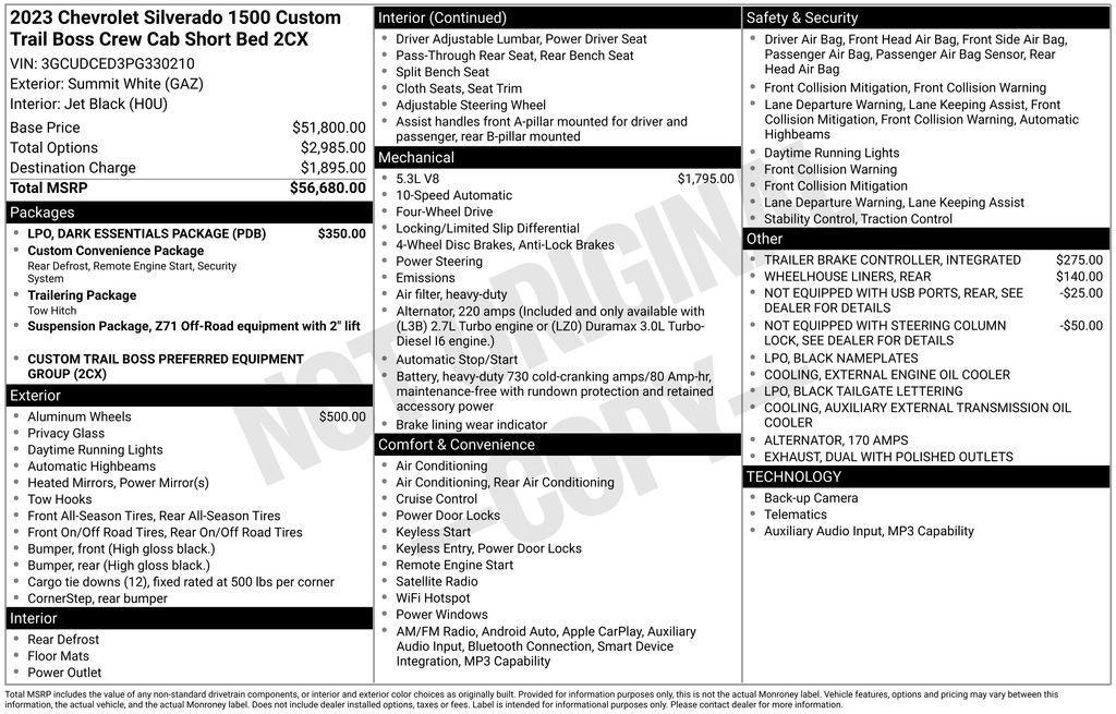 used 2023 Chevrolet Silverado 1500 car, priced at $42,815