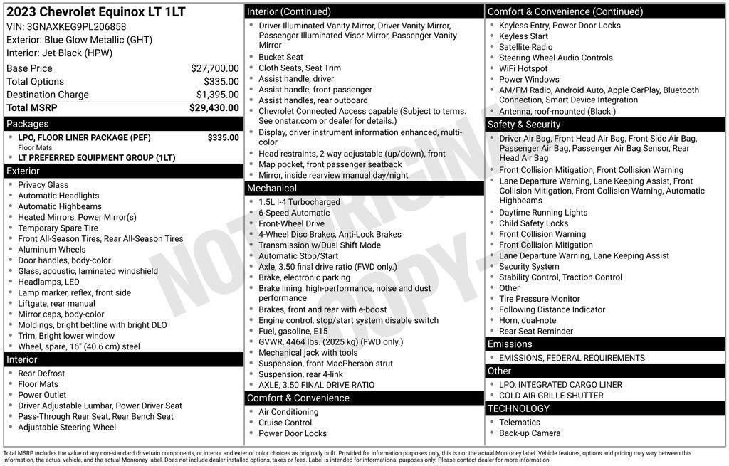 used 2023 Chevrolet Equinox car, priced at $22,371