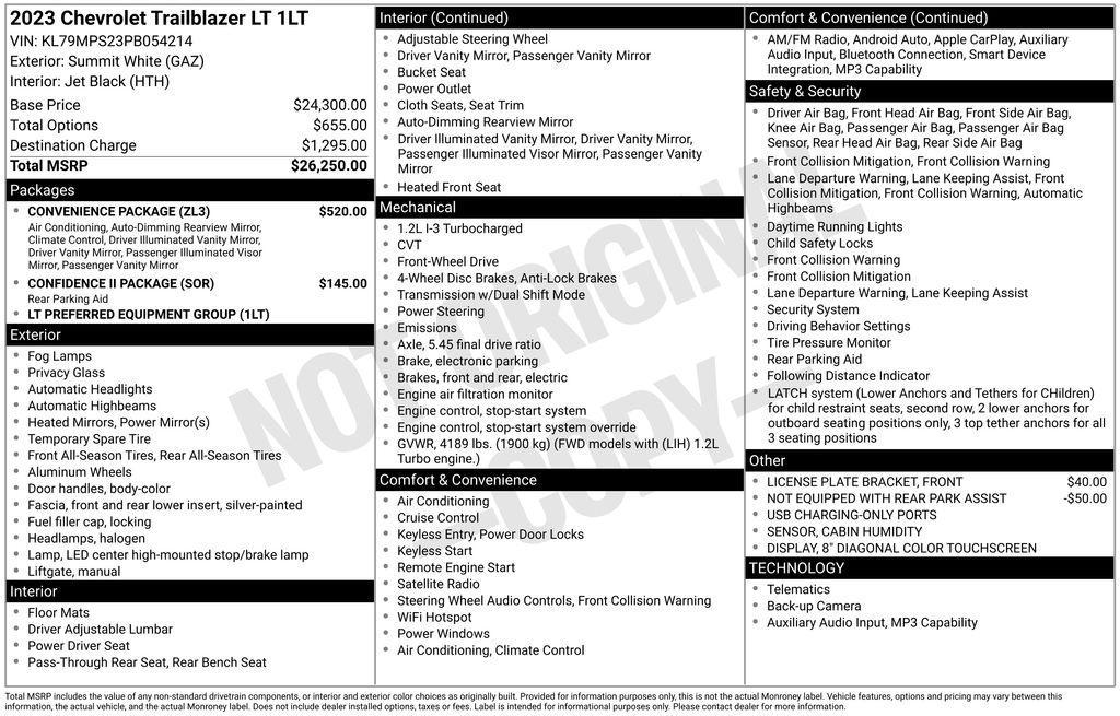 used 2023 Chevrolet TrailBlazer car, priced at $21,471