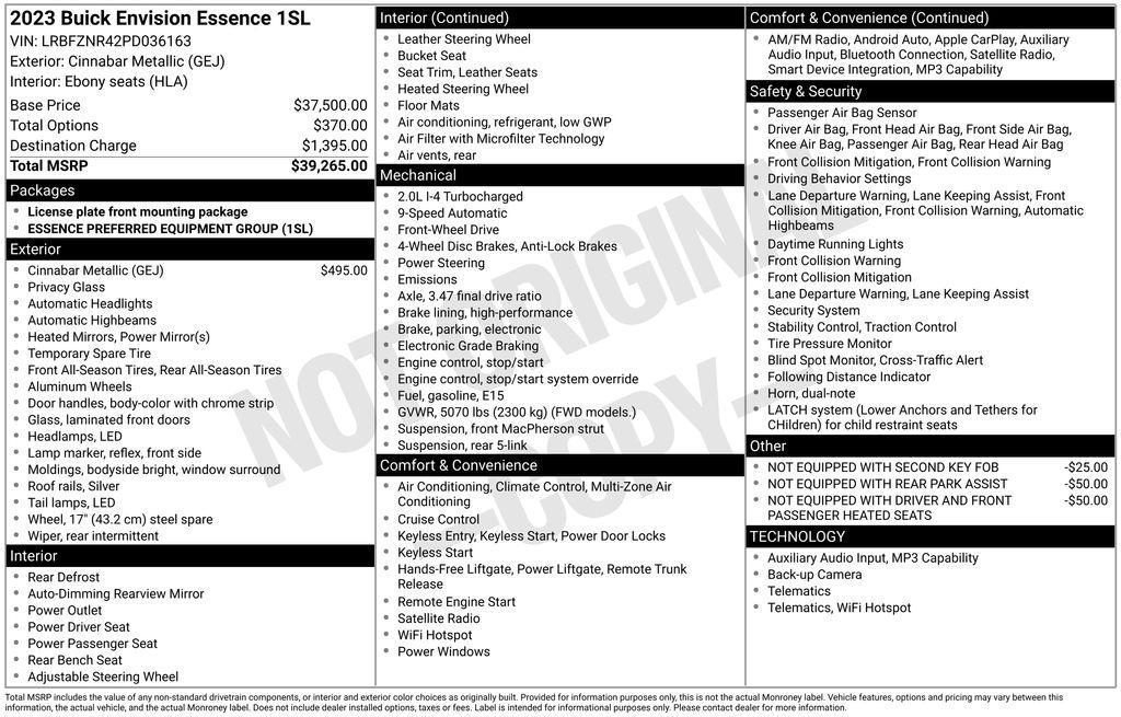 used 2023 Buick Envision car, priced at $24,560