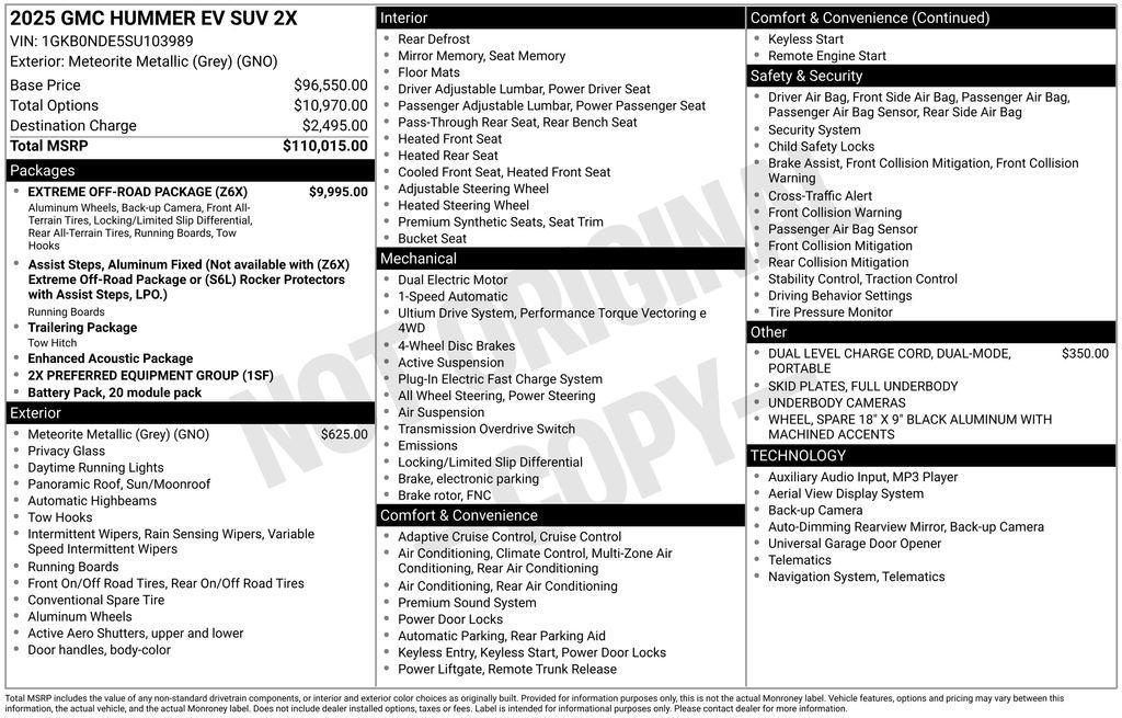 new 2025 GMC HUMMER EV SUV car, priced at $98,324