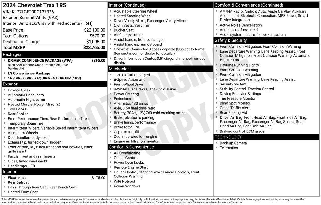 used 2024 Chevrolet Trax car, priced at $21,431