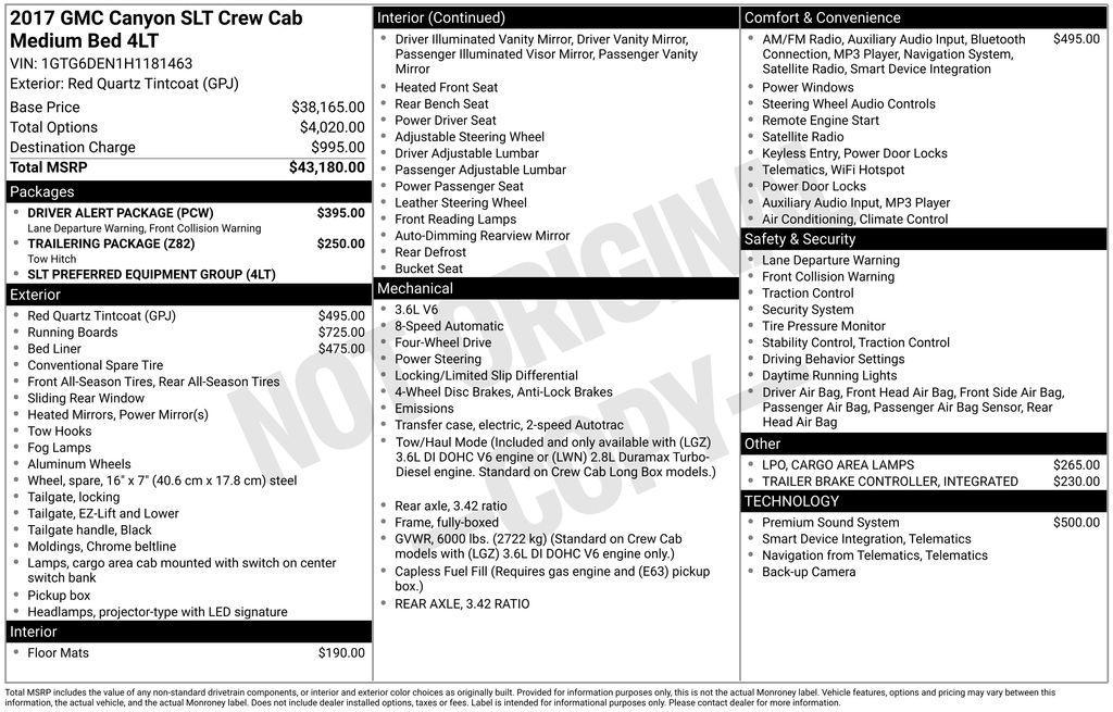 used 2017 GMC Canyon car, priced at $19,498