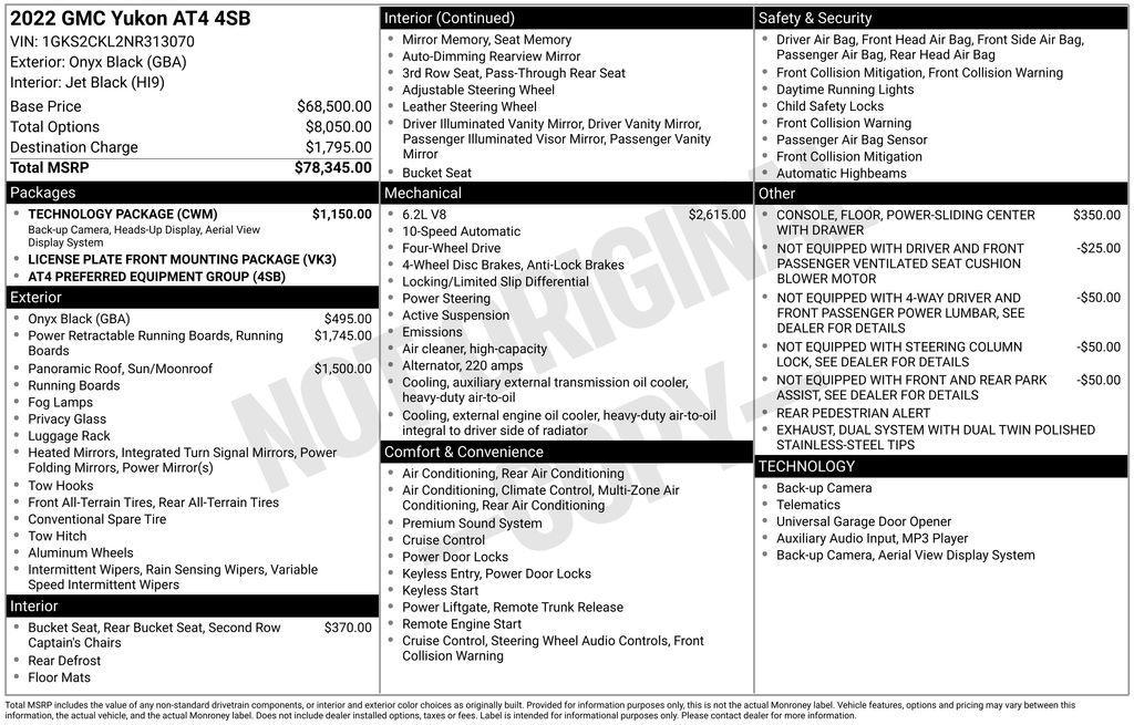 used 2022 GMC Yukon car, priced at $51,234