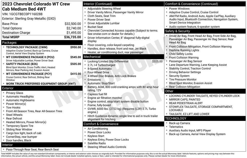 used 2023 Chevrolet Colorado car, priced at $29,492