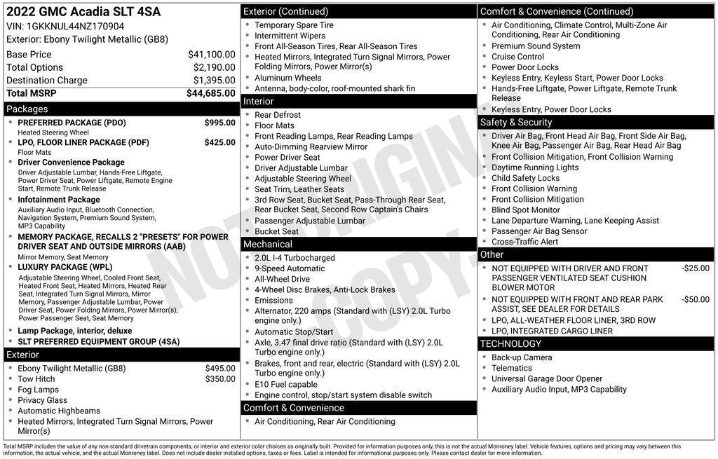 used 2022 GMC Acadia car, priced at $28,569