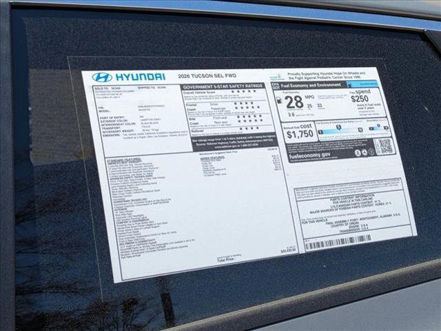 new 2026 Hyundai Tucson car, priced at $33,179