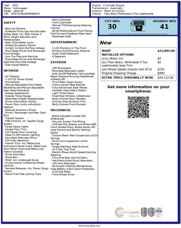 used 2021 Volkswagen Jetta car, priced at $19,114