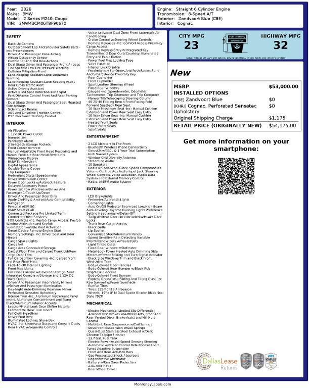 used 2026 BMW M240 car, priced at $59,075