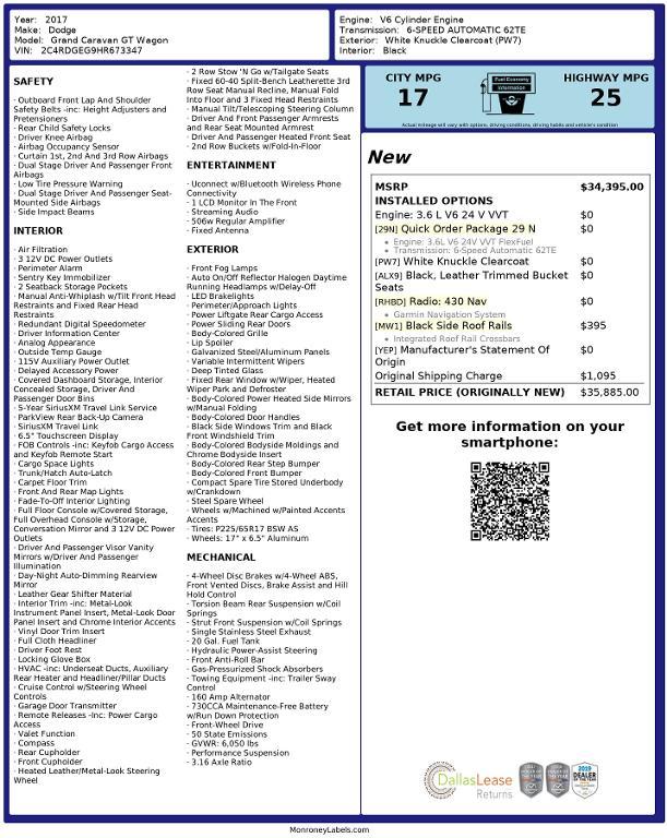 used 2017 Dodge Grand Caravan car, priced at $11,935