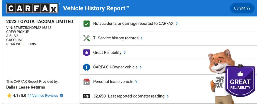 used 2023 Toyota Tacoma car, priced at $38,687