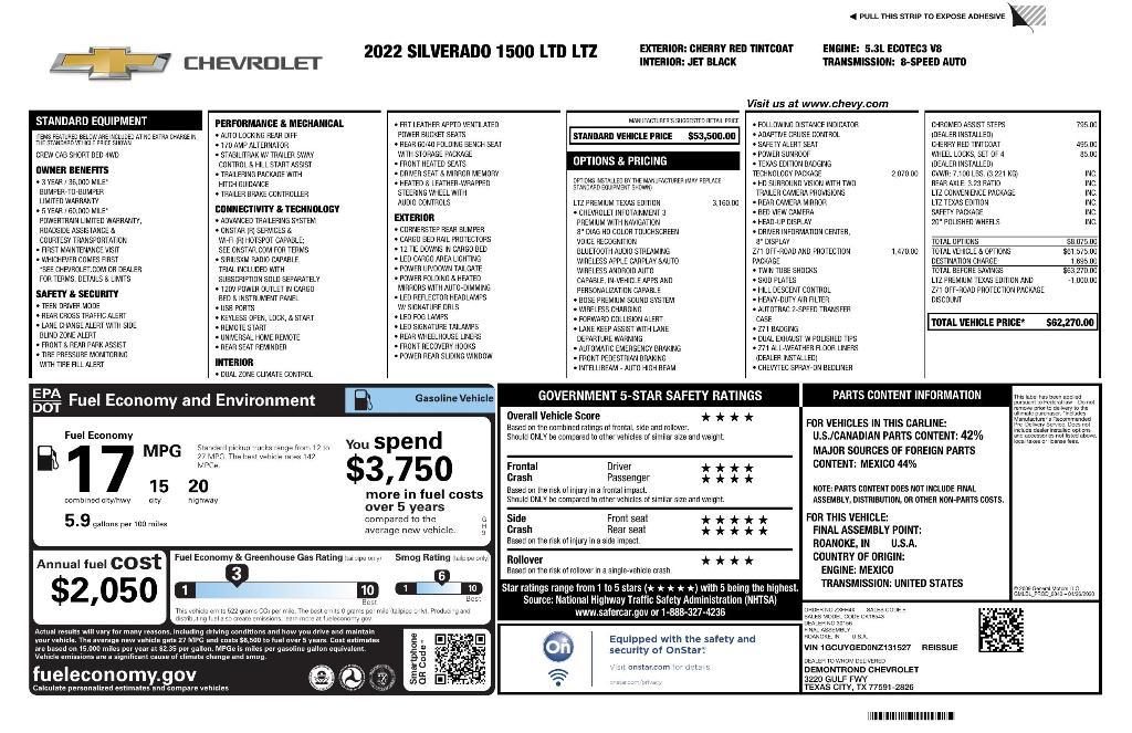 used 2022 Chevrolet Silverado 1500 Limited car, priced at $31,260