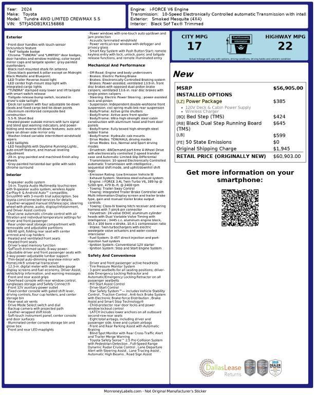 used 2024 Toyota Tundra car, priced at $48,600