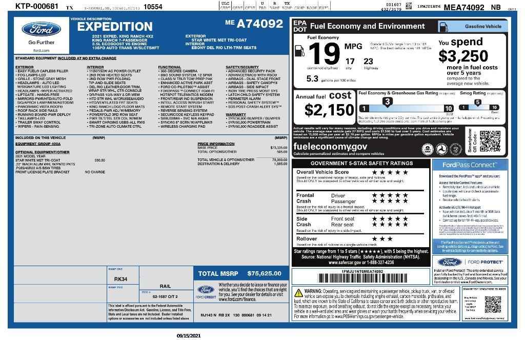 used 2021 Ford Expedition car, priced at $35,842