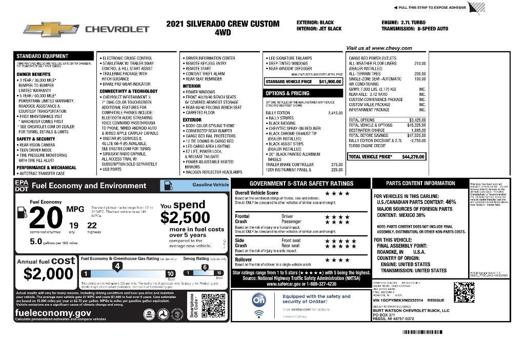 used 2021 Chevrolet Silverado 1500 car, priced at $37,995