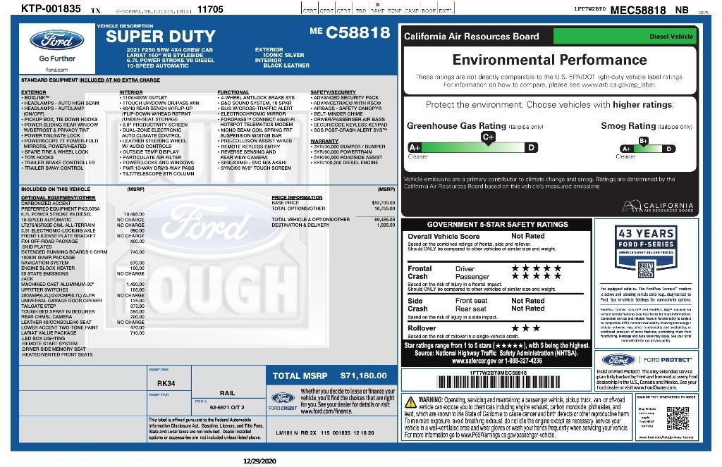 used 2021 Ford F-250 car, priced at $53,255