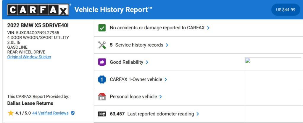 used 2022 BMW X5 car, priced at $37,995
