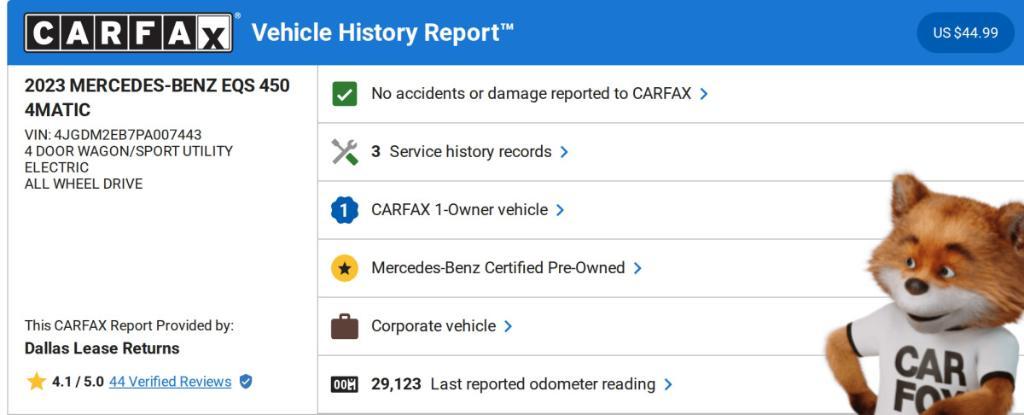 used 2023 Mercedes-Benz EQS 450 car, priced at $53,407