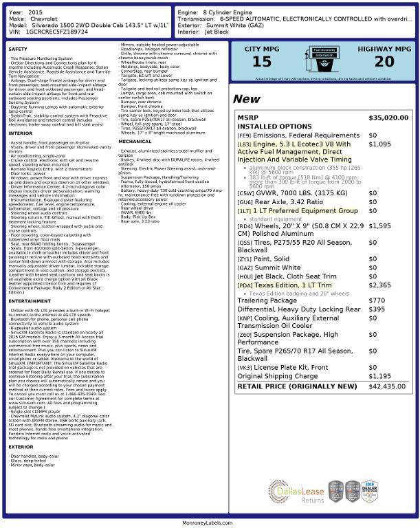 used 2015 Chevrolet Silverado 1500 car, priced at $12,645