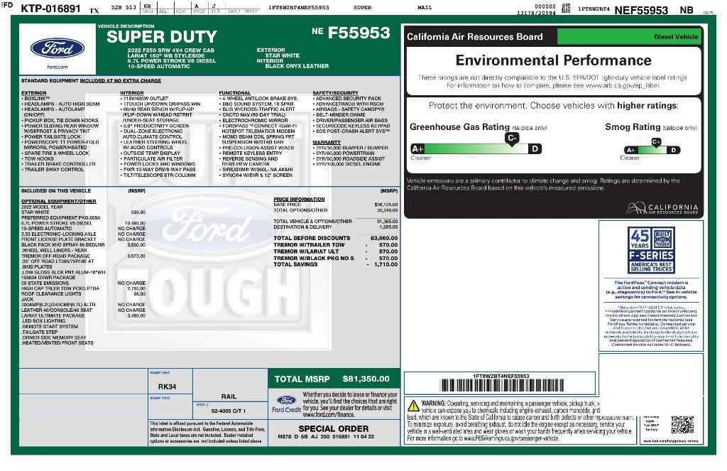 used 2022 Ford F-250 car, priced at $60,850