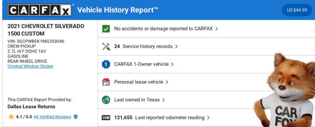 used 2021 Chevrolet Silverado 1500 car, priced at $19,044