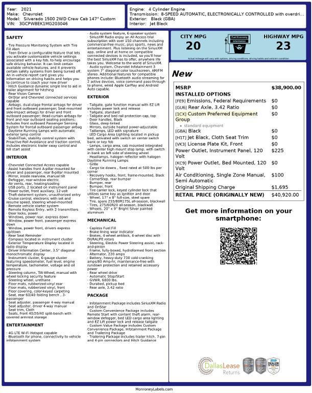 used 2021 Chevrolet Silverado 1500 car, priced at $19,044