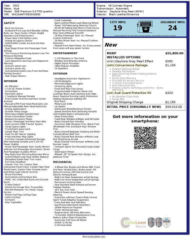 used 2022 Audi SQ5 car, priced at $32,152