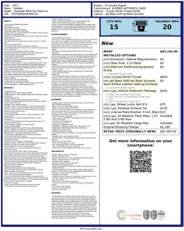 used 2017 Cadillac Escalade car, priced at $23,875