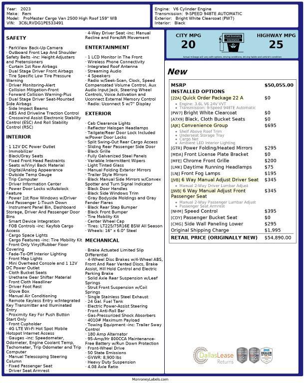 used 2023 Ram ProMaster 2500 car, priced at $24,885