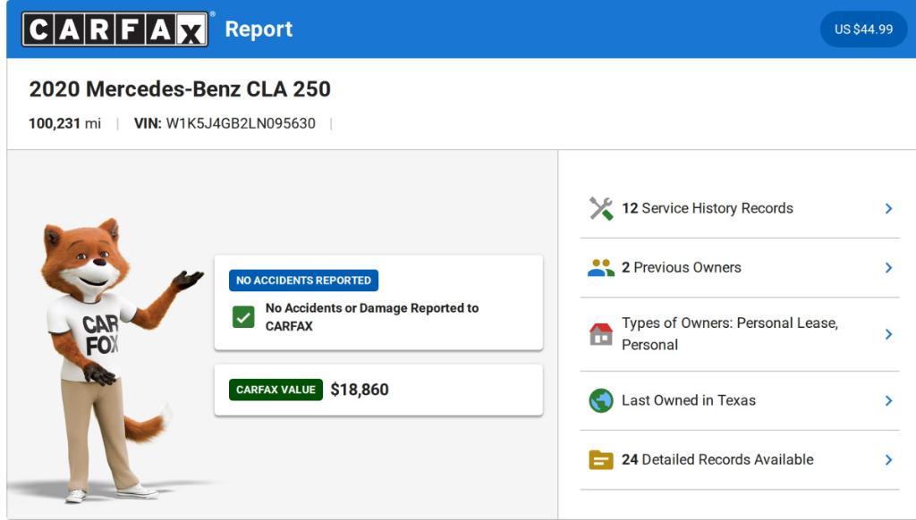 used 2020 Mercedes-Benz CLA 250 car, priced at $18,485