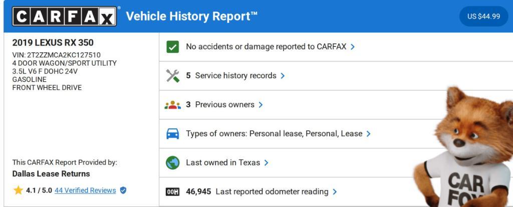 used 2019 Lexus RX 350 car, priced at $34,274