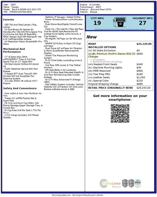 used 2007 Toyota RAV4 car, priced at $11,499