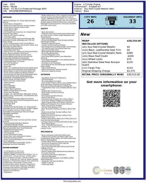 used 2023 Mazda CX-30 car, priced at $25,644