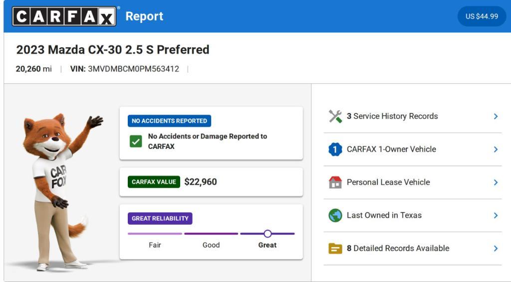 used 2023 Mazda CX-30 car, priced at $25,644