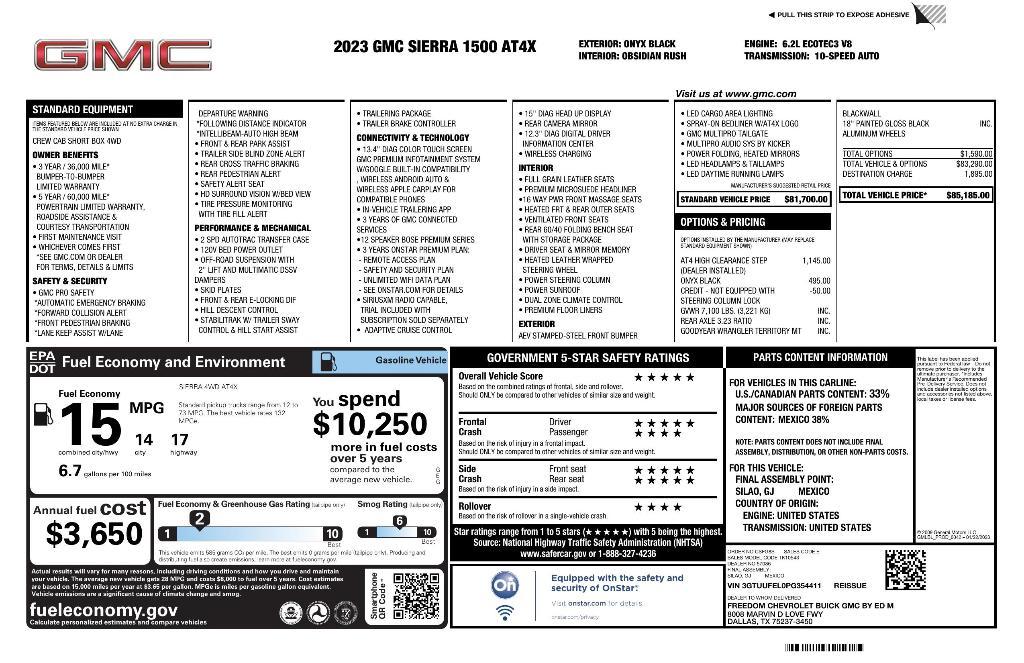 used 2023 GMC Sierra 1500 car, priced at $62,017